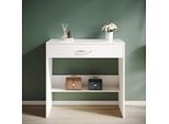 Sonni, Tavolino Da Toilette Con Cassetto Organizzato, Con Scomparti, 80X40X75Cm, Tavolino Cosmetico Moderno