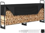 Rastrelliera Per Legna Da Ardere In Metallo 259 X 36 X 117 Cm Rastrelliera Per Legna Da Ardere In Acciaio Verniciato A Polvere Supporto Per Legna Da Ardere 300 Kg Con Copertura Impermeabile