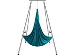 Amaca Da Yoga Aerea Con Telaio Da Yoga 6 X 2,6 M, Altalena Da Yoga Verde Volante, Amaca Da Yoga Altalena 250 Kg Max. Capacità Di Carico, Inclusi Calzini Da Yoga E Cuscinetti Per I Piedi, Esercizi Antigravitazionali