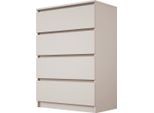 Cassettiera, 4 Cassetti, Cashmere, 70 X 101 X 39 Cm