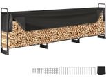 Rastrelliera Per Legna Da Ardere In Metallo 386 X 36 X 117 Cm Rastrelliera Per Legna Da Ardere In Acciaio Verniciato A Polvere Supporto Per Legna Da Ardere 400 Kg Con Copertura Impermeabile