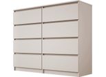 Cassettiera, 8 Cassetti, Cashmere, 120 X 101 X 39 Cm