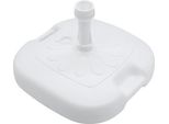 3.09 Base Per Ombrellone In Plastica Con Decoro Floreale - 16 Litri / Ca. 44 X 44 Cm - Colore: Bianco