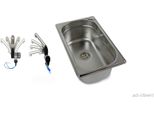 Lavello In Acciaio Inox Lavandino Da Campeggio + Scarico 265X160 X100 Mm + Rubinetto