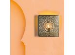 Lampada Da Parete Orientale Yakin Argento 26Cm Fatta A Mano Stile Vintage Boho