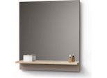 Livinity Specchio Contenitore Bagno Timavo, 60 X 67 Cm Con Ripiano, Grigio/Rovere Artigianale