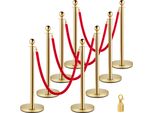 Sistema Di Guida Pedonale Vevor 8 Colonne Altezza Totale 90 Cm Colonna Della Barriera Staffa Della Barriera Staffa In Acciaio Oro Rosso