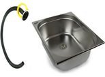 Lavello In Acciaio Inox 325X265X150 Mm Lavandino Da Campeggio + Coperchio Speciale 1M
