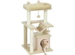 Pawhut Albero Per Gatti 90 Cm Tiragraffi Con Amaca Albero Da Gioco Grotta Per Gatti Piattaforme Arrampicata Albero Per Gatti Tiragraffi Attività Tiragraffi Peluche Sisal Crema