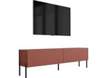 Mobile Tv : Rosso Mattone, 140 X 52 X 32 Cm, Gambe Nere