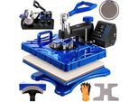 Vevor Pressa Di Calore 12 X 15 Pollici, 1000 W, Pressa Di Calore 6 In 1, Macchina A Sublimazione Swing Away, Blu E Nero, Trasferimento Stampante T-Shirt Con Controllo Preciso, Display A Led, Doppio Tubo Di Riscaldamento Per Scarpe Fai Da Te, Tappi E Tazze