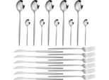 Set Di Posate Da 24 Pezzi Per 4 Persone, Set Di Posate In Acciaio Inox Per Cucina, Ristorante, Lavabili In Lavastoviglie