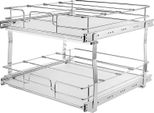 Organizzatore Per Armadi Estraibili Succebuy A 2 Livelli, 16 L X 21 P, Robusti Ripiani Estraibili, Cassetti Estraibili In Acciaio Cromato
