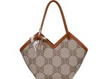 Gallantry, Borsa Da Donna Stampata Con Elegante Sciarpa, Marrone