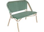 Panca Da Giardino In Alluminio E Rattan Sintetico Bianco E Verde - Oviala Belleville