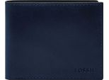 Fossil Portafoglio Derrick Bifold With Flip Id Insignia Blue Blu Scuro