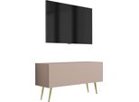 Mobile Tv : Marrone Caramello, 100 X 52 X 32 Cm, Gambe Dorate