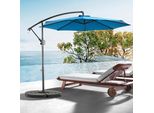 Ombrellone Sweiko Con Manovella, Ombrellone Da Esterno Bifacciale Rettangolare Grande, Blu