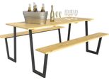 Outsunny Tenda Da Birra In Legno Set 3 Pezzi Con Tavolo Da Birra Panca Da Birra