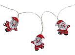 Catena Di Led Santa 10 Bianco Caldo, Timer 6/18 Ore, Per Interni, Batterie 2 X Aa