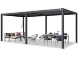 Primeyard Pergola 3X6 M Montanti In Alluminio Con Tetto A Doghe In Acciaio Gazebo Da Giardino Antracite