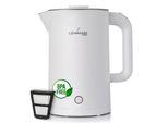 Lehmann Bollitore Elettrico 1,7L, Riscaldamento Rapido, Design A Doppia Parete, Bpa-Free, 2200W, Bianco