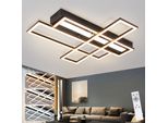 Zmh Lampada Da Soffitto Plafoniera Led Soggiorno 54W Nero Dimmerabile Camera Da Letto Lampada Moderna Con Telecomando Corridoio Plafoniere Rettangolari