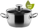 Casseruola Con Coperchio In Vetro Da 16, 20 O 24 Cm, Acciaio Inox, Lucido - Injoy® Senza Pfas