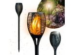 Grande Lampada Solare Per Il Giardino Led 96, Torcia Da Giardino Con Effetto Fiamma Realistico IP65 Blixtar