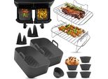 Accessori Per Friggitrice Ad Aria Calda Fentic - Adatto Per Ninja Foodi Max Dual Zone AF300EU AF400EU - Da 7,6L A 9,5L - Include Stampo In Silicone E Ricettario Elettronico