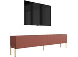 Mobile Tv : Rosso Mattone, 170 X 52 X 32 Cm, Gambe Dorate