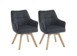 Sedia Da Pranzo Casa Dolce Navina, Set Di 2, Antracite, 55X57X82 Cm, Girevole A 180°, Struttura In Rovere, Portata 120 Kg