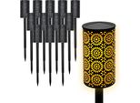 1.01 Torcia Solare A Led In Nero - 12 Pezzi / Circa 49 Cm - Luce Da Giardino Con 12 Led Ed Effetto Fiamma (12 Pezzi / 1 Scatola)