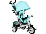 Homcom Triciclo 6 In 1 Con Maniglione, Triciclo Per Bambini Con Capottina Parasole Rimovibile, Cuscino, Balance Bike Con Imbracatura Di Sicurezza A 5 Punti, Cestino, Portabicchieri, Per Bambini Da 1 A 5 Anni, Verde