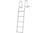 Scaletta 5 Gradini Rimovibili 227 Kg Di Portata, Scaletta Per Imbarcazioni Da Pontone In Lega Di Alluminio Con Gradino Largo 8 Cm E Tappetino In Gomma Antiscivolo, Per Imbarcarsi Su Barche/Laghi/Piscine/Mare