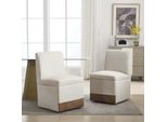 Aiorber Sedie Per Sala Da Pranzo, Set Di 2, Imbottite, Con Vano Portaoggetti E Rotelle, Sedie Girevoli In Tessuto, Morbide E Confortevoli, Per Sala Da Pranzo, Soggiorno, 50X59X86Cm, Beige