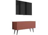 Mobile Tv : Rosso Mattone, 100 X 52 X 32 Cm, Gambe Nere
