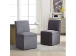 Aiorber Sedie Per Sala Da Pranzo, Set Di 2, Imbottite, Con Spazio Di Archiviazione E Rotelle, Sedie Girevoli In Tessuto, Morbide E Confortevoli, Per Sala Da Pranzo, Soggiorno, 50X59X86Cm, Grigio Scuro