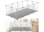 Sessamen-Lp Recinto Esterno A Rete Recinto Coniglio Con Cuscino Recinto Gabbia Per Porcellini D'india Gabbia Per Piccoli Animali Recinto Per Cuccioli Recinto Per Conigli, Trasparente (125L X 63W X 42Hcm)
