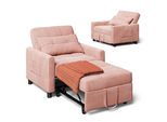 Bealife AR21 Divano Letto, Poltrona Letto Convertibile 3 In 1, Lettino Con Funzione Letto, Con Cuscini, Rosa
