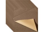 Piastrelle Di Moquette Da Attaccare E Staccare, 457X457 Mm, Piastrelle Di Moquette Autoadesive, Morbide Piastrelle Di Moquette Imbottite, Installazione Fai Da Te Per Camera Da Letto, Soggiorno (10 Pz, Marrone Scuro)