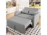 Divano Letto Pieghevole Multifunzionale Merax - Schienale Regolabile, Divano Letto 180X127 Cm, Divano Salvaspazio 2 In 1 Con Cuscini, Grigio