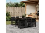 Stabli MöBel Set Di Mobili Da Giardino Set Di Mobili Da Balcone Set Da Pranzo Da Giardino 7 Pezzi Con Cuscini Nero Poly Rattan - Set Di Mobili Da Giardino CC5896735 3Parcel