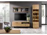Set Da Salotto Moderno Tv Lowboard Media Mobili Marrone Mensola A Muro