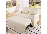 Divano Letto Pieghevole Multifunzionale Merax - Schienale Regolabile, Divano Letto 180X127 Cm, Divano Salvaspazio 2 In 1 Con Cuscini, Beige