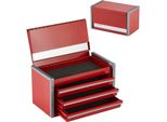 Cassetta Degli Attrezzi Rossa - Cassetta Degli Attrezzi Con 3 Cassetti - Cassetta Degli Attrezzi 218,4X118 Mm - Ideale Per Riporre Gli Attrezzi Manuali