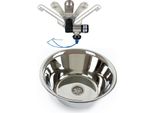 Lavello In Acciaio Inox Da Campeggio Lavabo 24Cm Ø Rubinetto Yacht Barca Womo
