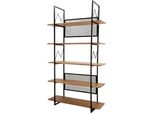 Scaffale Scaffale Scaffale In Piedi Legno + Metallo Con 5 Ripiani