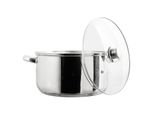 Pentola In Acciaio Inox Con Coperchio In Vetro - ø 26 X 18 Cm - Adatta A Tutti I Tipi Di Piano Cottura - 6 Litri - Argento