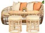 Mobili Da Giardino Set Di Divani Divano Tavolino Gruppi Di Seduta Sgabelli Veranda Moderni 4 Pz.